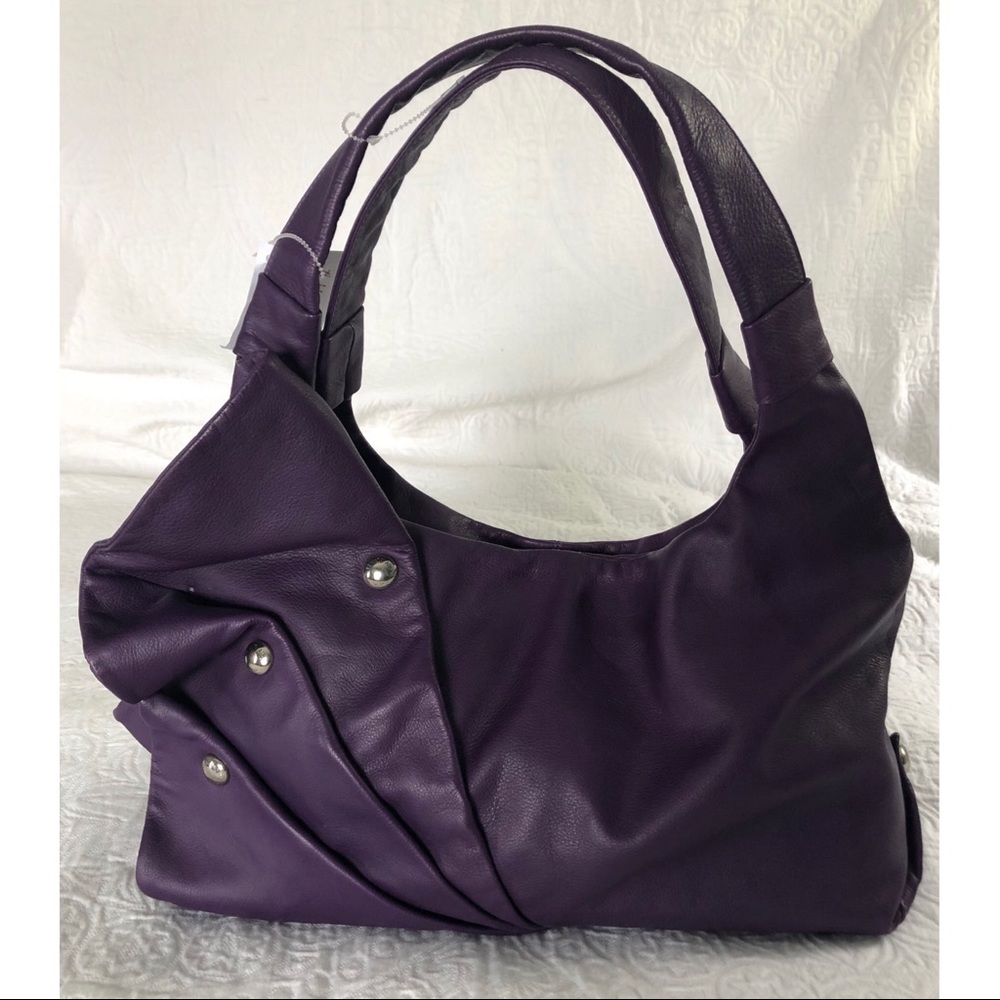Renato Angi Italian Leather Purple Purse